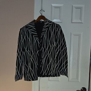 Black and White Patterned Blazer